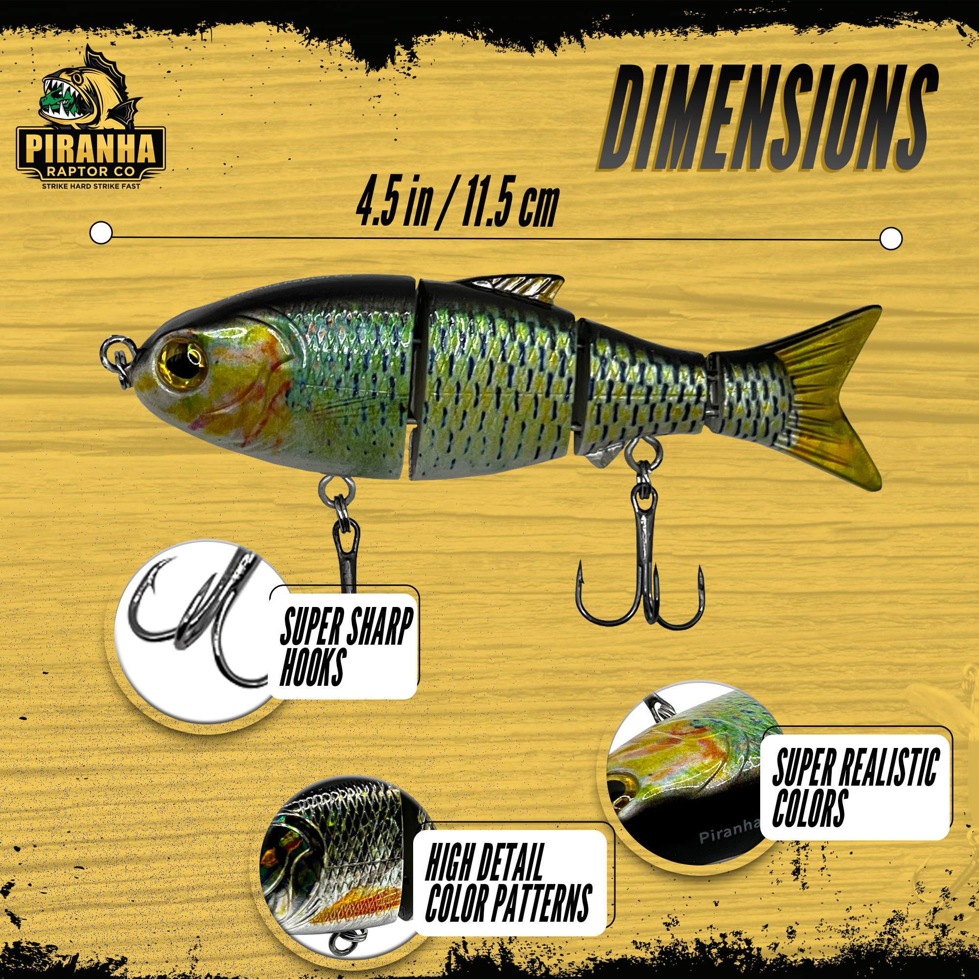 Piranha Raptor Baby Shad Fishing Lures for Bass, Trout, Walleye